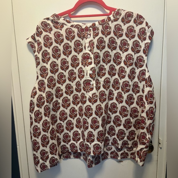 J Crew Cora soft gauze top in bouquet block print - Picture 2 of 3